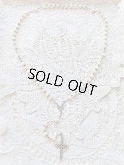 画像5: 【白蝶貝風乳白色ガラス珠】【透かしクロスフローリー】フランス・アンティーク＆ヴィンテージロザリオ