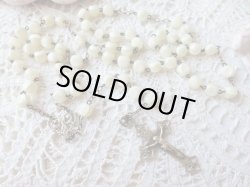 画像4: 【白蝶貝風乳白色ガラス珠】【透かしクロスフローリー】フランス・アンティーク＆ヴィンテージロザリオ