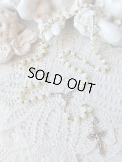 画像2: 【白蝶貝風乳白色ガラス珠】【透かしクロスフローリー】フランス・アンティーク＆ヴィンテージロザリオ