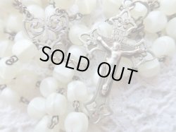 画像6: 【白蝶貝風乳白色ガラス珠】【透かしクロスフローリー】フランス・アンティーク＆ヴィンテージロザリオ