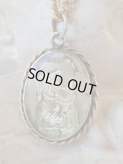 画像3: 【両面ガラス嵌め込み】【シルバー製】【聖アンナと幼きマリア】フランス・アンティーク＆ヴィンテージメダイ