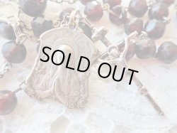 画像7: 【柘榴色手作りカットガラス珠】【シルバー製チェーンとクロス】フランス・アンティーク＆ヴィンテージロザリオ