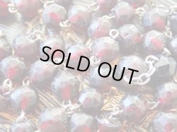 画像5: 【柘榴色手作りカットガラス珠】【シルバー製チェーンとクロス】フランス・アンティーク＆ヴィンテージロザリオ