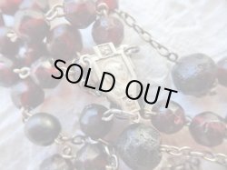 画像10: 【柘榴色手作りカットガラス珠】【シルバー製チェーンとクロス】フランス・アンティーク＆ヴィンテージロザリオ