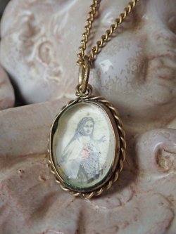 画像4: 【両面ガラス嵌め込みジェムメダイ】【ルルドの聖母】【聖テレーズ】フランス・アンティーク＆ヴィンテージメダイ