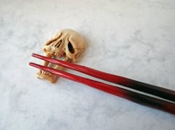 画像3: 【在銘】【髑髏箸置きB】髑髏作家服部・髑髏根付・提げ物・彫刻・その他髑髏作品
