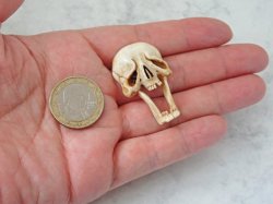 画像11: 【在銘】【髑髏箸置きB】髑髏作家服部・髑髏根付・提げ物・彫刻・その他髑髏作品