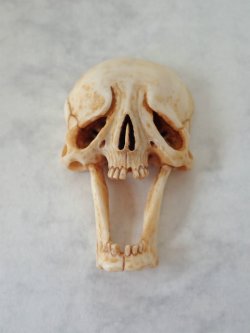 画像5: 【在銘】【髑髏箸置きB】髑髏作家服部・髑髏根付・提げ物・彫刻・その他髑髏作品