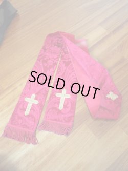 画像4: 【聖職者用祭服関連品】【ミサで実際に使用されていたストラ・赤】ドイツ・アンティーク＆ヴィンテージ聖品
