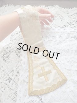 画像5: 【聖職者祭服関連品】【司祭が実際に使用していたマニプル・白と金糸・葡萄柄2】ドイツ・アンティーク＆ヴィンテージ聖品