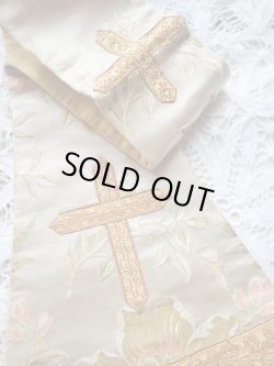 画像6: 【聖職者祭服関連品】【司祭が実際に使用していたマニプル・白と金糸・花柄】ドイツ・アンティーク＆ヴィンテージ聖品