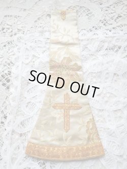 画像3: 【聖職者祭服関連品】【司祭が実際に使用していたマニプル・白と金糸・花柄】ドイツ・アンティーク＆ヴィンテージ聖品