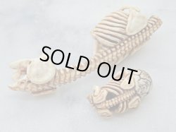 画像8: 母子骸骨彫刻【全生全帰】鹿角製 髑髏作家服部・髑髏根付・提げ物・彫刻・その他髑髏作品