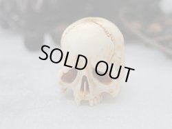 画像2: 【高品質髑髏珠A】【ロザリオ/ネックレス/数珠/ブレスレット用縦穴タイプミニ髑髏】髑髏作家服部・髑髏根付・提げ物・彫刻・その他髑髏作品