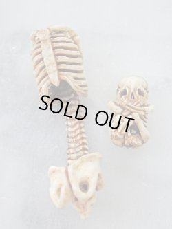 画像4: 母子骸骨彫刻【全生全帰】鹿角製 髑髏作家服部・髑髏根付・提げ物・彫刻・その他髑髏作品