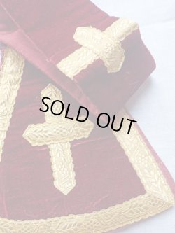 画像5: 【聖職者祭服関連品】【司祭が実際に使用していたマニプル・赤ベルベットと金】ドイツ・アンティーク＆ヴィンテージ聖品