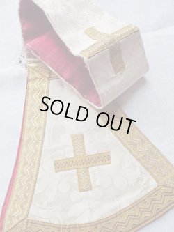 画像5: 【聖職者祭服関連品】【司祭が実際に使用していたマニプル・白と金糸A】ドイツ・アンティーク＆ヴィンテージ聖品