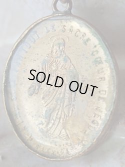 画像9: 【両面ガラスジェムメダイ】【ロザリオブレスレット】【サクレクールイエスの御心】ポーランド・ヴィンテージメダイ