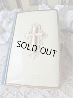 画像5:  【象牙風セルロイド透かしクロスとターコイズブルーベルベット装丁】【1878年】ドイツ・アンティーク＆ヴィンテージ聖品