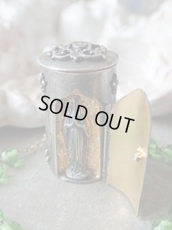 画像3: 【隠し扉聖像付ロザリオケース】【ノートルダム頭文字蓋フルールドリス文様】【ロザリオとセット】フランス・アンティーク＆ヴィンテージ聖品