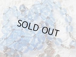 画像7: 【ブルーカットガラス珠一部花座付】【パーツは全てシルバー製ロザリオ小】【キリストアトリビュートクロス】フランス・アンティーク＆ヴィンテージロザリオ