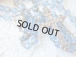 画像8: 【ブルーカットガラス珠一部花座付】【パーツは全てシルバー製ロザリオ大】【錨】フランス・アンティーク＆ヴィンテージロザリオ