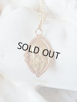 画像2: 【K18イエローゴールドメダイ】【花縁×聖母】【1.2g】フランス・アンティーク＆ヴィンテージメダイ