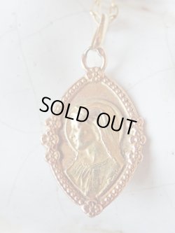 画像3: 【K18イエローゴールドメダイ】【花縁×聖母】【1.2g】フランス・アンティーク＆ヴィンテージメダイ