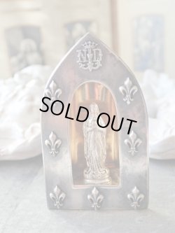 画像3: 【携帯用小祭壇】【フルールドリス文様ルルドの聖母】フランス・アンティーク＆ヴィンテージ聖品