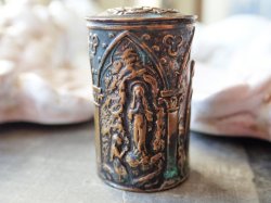 画像14: 【ルルドの聖母総レリーフ円筒型ロザリオケース】【ガラス容器内臓】【ノートルダム頭文字ND蓋】フランス・アンティーク＆ヴィンテージ聖品