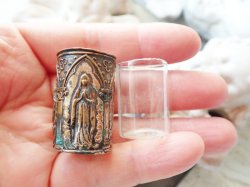 画像17: 【ルルドの聖母総レリーフ円筒型ロザリオケース】【ガラス容器内臓】【ノートルダム頭文字ND蓋】フランス・アンティーク＆ヴィンテージ聖品