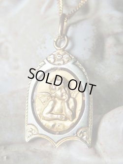 画像4: 【K18イエロー/ホワイトゴールドメダイ】【ラファエロ・システィーナの聖母の頬杖天使】【1.0g】フランス・アンティーク＆ヴィンテージメダイ