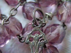 画像9: 【花座付アメジストカラーカットガラス珠ロザリオ中】【総シルバーパーツ】フランス・アンティーク＆ヴィンテージロザリオ