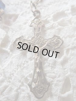 画像10: 【総花座濃ブルーカットガラス珠ロザリオ】【総シルバーパーツ】フランス・アンティーク＆ヴィンテージロザリオ