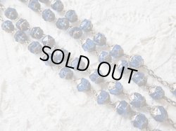 画像12: 【総花座濃ブルーカットガラス珠ロザリオ】【総シルバーパーツ】フランス・アンティーク＆ヴィンテージロザリオ