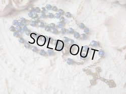 画像3: 【総花座濃ブルーカットガラス珠ロザリオ】【総シルバーパーツ】フランス・アンティーク＆ヴィンテージロザリオ