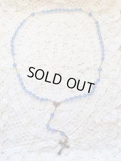 画像14: 【ブルーカットガラス中珠ロザリオ】【総シルバーパーツ】フランス・アンティーク＆ヴィンテージロザリオ