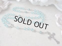 画像3: 【アクアマリンカラーカットガラス珠ロザリオ】【総シルバーパーツ】フランス・アンティーク＆ヴィンテージロザリオ