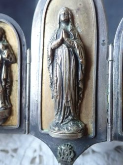 画像8: 【携帯用ミニ三連祭壇兼聖水盤】【ルルドの聖母/イエスの御心/聖アントニオ】フランス・アンティーク＆ヴィンテージ聖品