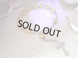 画像3: 【ウランガラスの1連ロザリオブレスレット】【1900年代初頭】【総シルバーパーツ＆一部花座付】フランス・アンティーク＆ヴィンテージロザリオ