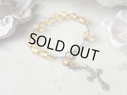 画像2: 【ウランガラスの1連ロザリオブレスレット】【1900年代初頭】【総シルバーパーツ＆一部花座付】フランス・アンティーク＆ヴィンテージロザリオ