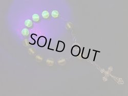 画像4: 【ウランガラスの1連ロザリオブレスレット】【1900年代初頭】【総シルバーパーツ＆一部花座付】フランス・アンティーク＆ヴィンテージロザリオ