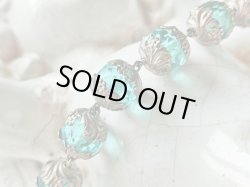 画像11: 【大粒アクアマリン色カットガラス珠の1連ロザリオブレスレット】【1900年代初頭】【総シルバーパーツ＆総花座付珠】フランス・アンティーク＆ヴィンテージロザリオ