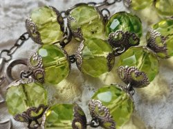 画像10: 【大粒ウランガラス珠の1連ロザリオブレスレット】【1900年代初頭】【総シルバーパーツ＆総花座付珠】フランス・アンティーク＆ヴィンテージロザリオ