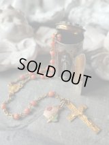 【隠し扉聖像付ロザリオケース】【ノートルダム頭文字蓋フルールドリス文様】【ロザリオとセット】フランス・アンティーク＆ヴィンテージ聖品