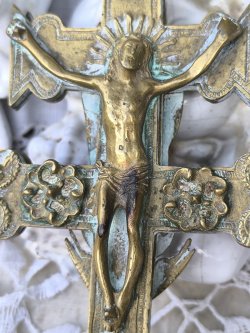 画像21: 【聖遺物入れ仕様キリスト磔刑十字架】【異形カラバカクロス】【片面キリスト片面聖母】スペイン・アンティーク＆ヴィンテージ聖品