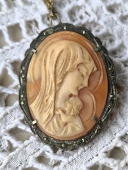画像9: 【聖母子のシェルカメオペンダントブローチ】【マルカジットシルバージュエリー】イタリア・アンティーク・ヴィンテージ品