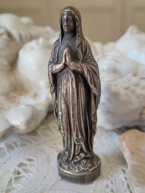 【ルルドの聖母】【シルバー製聖像】イタリア・アンティーク＆ヴィンテージ聖品