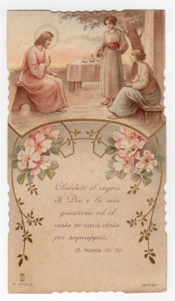 画像1: 【教えを説くイエスキリスト】【1913年】イタリア・アンティーク＆ヴィンテージホーリーカード (1)