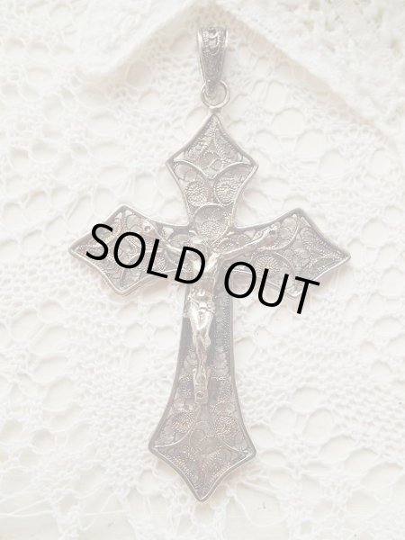 画像5: 【シルバー800製】【フィリグリークロス】イタリア・アンティーク&ヴィンテージクロス (5)